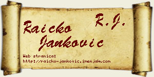 Raičko Janković vizit kartica